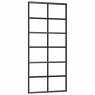 Плъзгаща се врата с обков черна 90x205 см ESG стъкло
