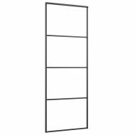 Плъзгаща се врата с обков черна 76x205 см ESG стъкло