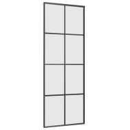 Плъзгаща се врата с обков черна 76x205 см ESG стъкло