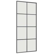 Плъзгаща се врата с обков черна 90x205 см ESG стъкло
