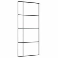 Плъзгаща се врата с обков черна 90x205 см ESG стъкло