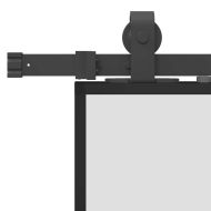 Плъзгаща се врата с обков черна 90x205 см ESG стъкло