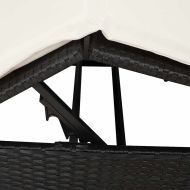 Двуетажно шезлонг с покрив Черно 205 x 129 x 200 см PE ратан