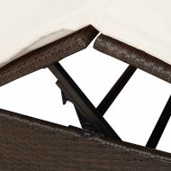 Двуетажно шезлонг с покрив Кафяво 205 x 129 x 200 см PE ратан