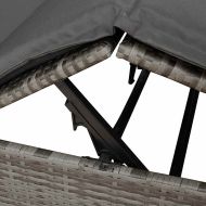 Двуетажно шезлонг с покрив Сив 205 x 129 x 200 см PE ратан