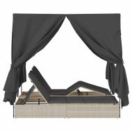 Двуетажно шезлонг с покрив Светлосиво 205 x 129 x 200 см