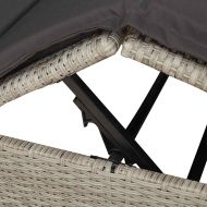 Двуетажно шезлонг с покрив Светлосиво 205 x 129 x 200 см