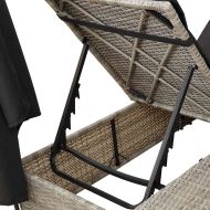 Двуетажно шезлонг с покрив Светлосиво 205 x 129 x 200 см