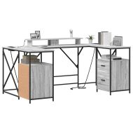 Бюро с чекмедже Сив Сонома 182 x 101 x 87,5 см Инженерно дърво