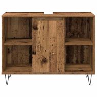 Комплект мебели за баня 3 pcs Старо дърво Инженерно дърво