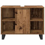 Комплект мебели за баня с рафт 3 pcs Кафяво Инженерно дърво