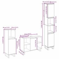 Комплект мебели за баня с врата 3 pcs Черно Инженерно дърво