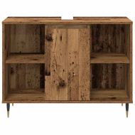 Комплект мебели за баня 3 pcs Старо дърво Инженерно дърво