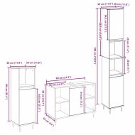 Комплект мебели за баня с рафт 3 pcs Черния дъб Инженерно дърво