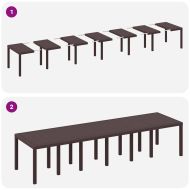 Градинска маса за хранене Кафяво 350 x 100 x 73 см полиратан