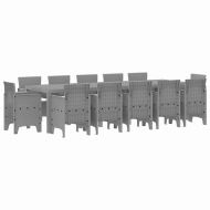 Комплект за хранене в градината с възглавница 13 pcs Светлосиво