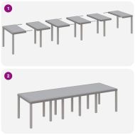 Комплект за хранене в градината с възглавница 13 pcs Светлосиво