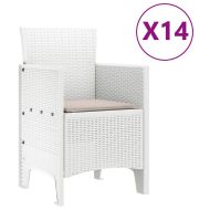 Комплект за хранене в градината 15 pcs Бяло Ратан Polt