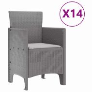 Комплект за хранене в градината 15 pcs Светлосиво Ратан Polt