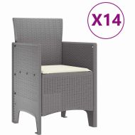 Комплект за хранене в градината 15 pcs Светлосиво Ратан Polt