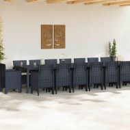 Градински комплект за хранене с възглавници 17 pcs Антрацит ПП