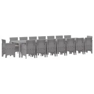 Градински комплект за хранене с възглавници 17 pcs Светлосиво