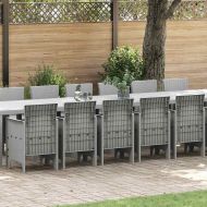 Градински комплект за хранене с възглавници 17 pcs Светлосиво