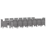 Градински комплект за хранене с възглавници 17 pcs Светлосиво