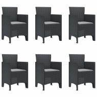 Комплект за хранене в градината 7 pcs Антрацит Ратан Polt