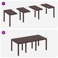 Комплект за хранене в градината 7 pcs Кафяво Ратан Polt