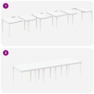 Комплект за хранене в градината 11 pcs Бяло Ратан и стомана