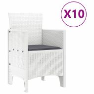 Комплект за хранене в градината с възглавница 11 pcs Бяло