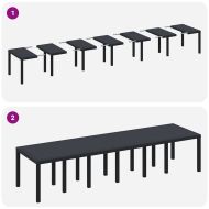 Комплект за хранене в градината 13 pcs Антрацит Ратан Polt