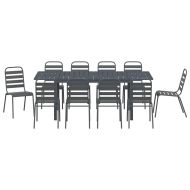 Комплект за хранене в градината 11 pcs Антрацит Стомана