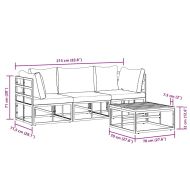 Градински Софа Комплект 4 pcs Черно Метал