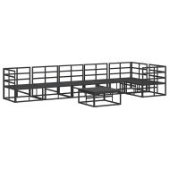 Градински Софа Комплект с възглавница 7 pcs Черен Алуминий