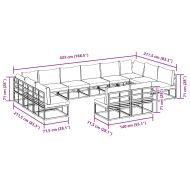 Градински Софа Комплект с възглавница 12 pcs Черен Алуминий