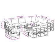 Градински Софа Комплект с възглавница 13 pcs Черно Алуминий
