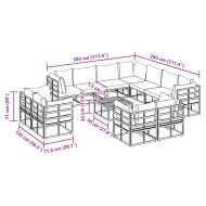 Градински Софа Комплект с възглавница 12 pcs Черен Алуминий