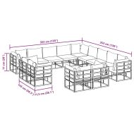Градински Софа Комплект с възглавница 13 pcs Черен Алуминий