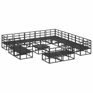 Градински Софа Комплект с възглавница 14 pcs Черен Алуминий