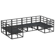 Градински Софа Комплект 6 pcs Черно Алуминий