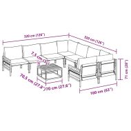 Градински Софа Комплект с възглавница Антрацит Стомана