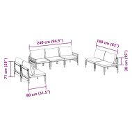 Градински Софа Комплект Антрацит Стомана