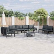 Градински Софа Комплект Антрацит Стомана