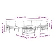 Градински Софа Комплект Антрацит Стомана