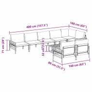 Градински Софа Комплект Антрацит Стомана