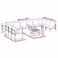 Градински Софа Комплект Антрацит Стомана
