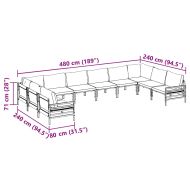 Градински Софа Комплект Антрацит Стомана