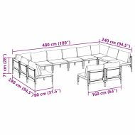 Градински Софа Комплект Антрацит Стомана